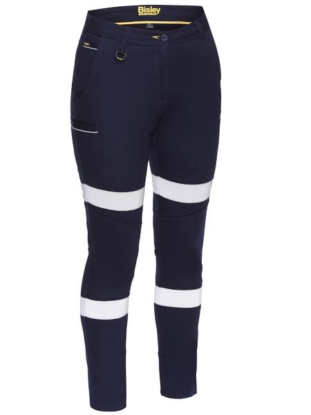 Bisley Womens Taped Mid-Rise Stretch Cotton Pants - BPL6015T