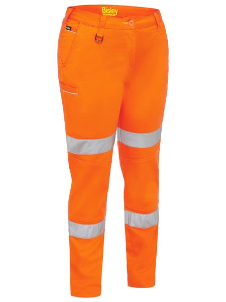 Bisley Womens Taped Mid-Rise Stretch Cotton Pants - BPL6015T