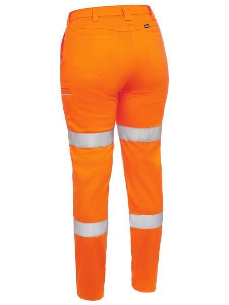 Bisley Womens Taped Mid-Rise Stretch Cotton Pants - BPL6015T