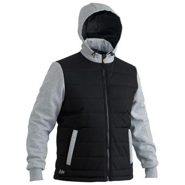 Bisley Flx & Move Contrast Puffer Fleece Hooded Unisex Jacket - BJ6944-Queensland workwear Supplies