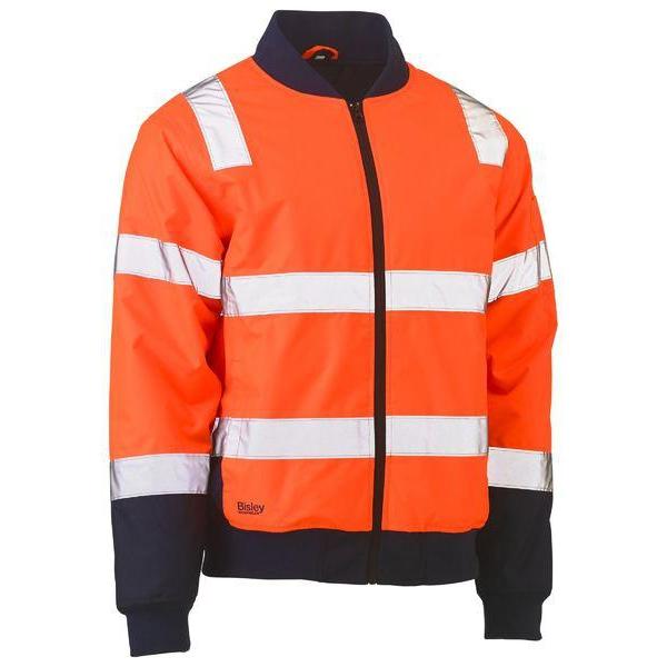 Bisley Taped 2 Tone HiVis Bomber Jacket With Padded Lining - BJ6730T-Queensland workwear Supplies