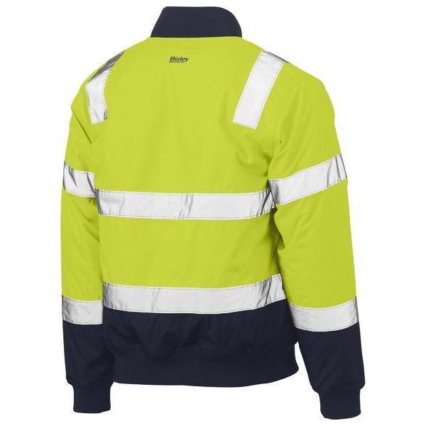 Bisley Taped 2 Tone HiVis Bomber Jacket With Padded Lining - BJ6730T-Queensland workwear Supplies