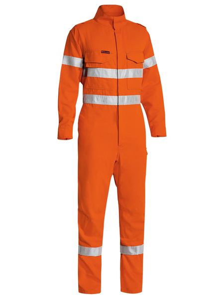 Bisley Tencate Tecasafe Plus 580 Taped Hi Vis Flame Retardant (FR) Non-Vented Mens Engineered Coverall - BC8185T