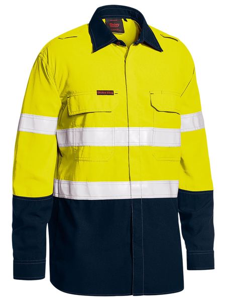 Bisley Tencate Tecasafe Plus 480 Taped Hi Vis Flame Retardant (FR) 2 Tone Long Sleeve Mens Shirt - BS8237T