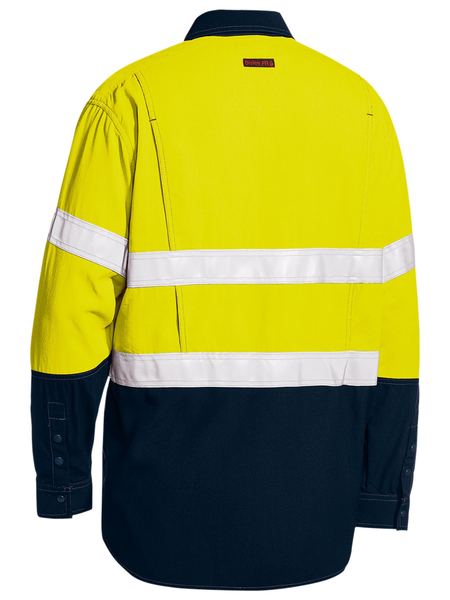 Bisley Tencate Tecasafe Plus 480 Taped Hi Vis Flame Retardant (FR) 2 Tone Long Sleeve Mens Shirt - BS8237T