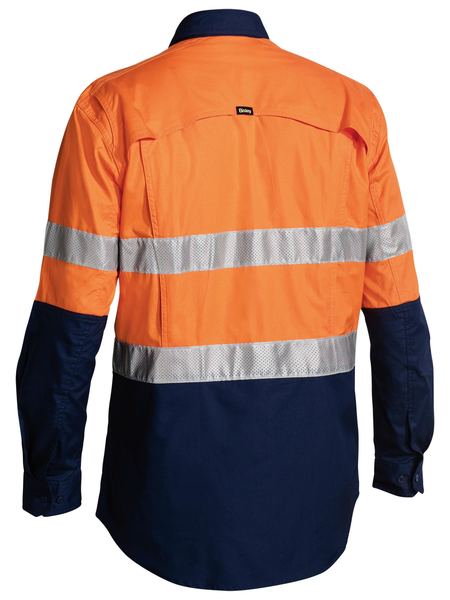 Bisley Taped X-AirFlow Hi Vis Ripstop 2 Tone Long Sleeve Mens Shirt - BS6415T