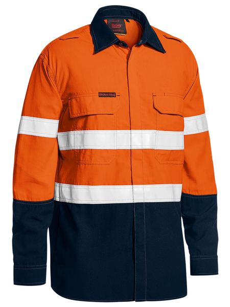 Bisley Tencate Tecasafe Plus 480 Taped Hi Vis Flame Retardant (FR) 2 Tone Long Sleeve Mens Shirt - BS8237T