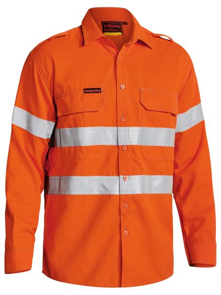 Bisley Tencate Tecasafe Plus 700 Taped Hi Vis Flame Retardant (FR) Long Sleeve Mens Shirt - BS8081T