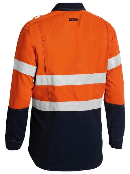 Bisley Tencate Tecasafe Plus 700 Taped Hi Vis Flame Retardant (FR) 2 Tone Long Sleeve Mens Shirt - BS8082T