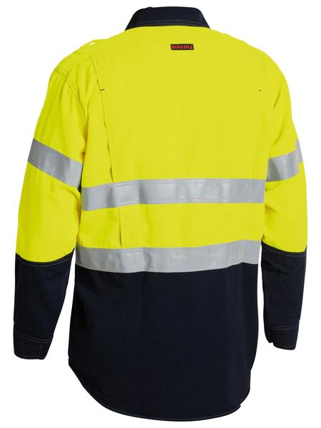 Bisley Tencate Tecasafe Plus 700 Taped Hi Vis Flame Retardant (FR) 2 Tone Long Sleeve Mens Shirt - BS8082T