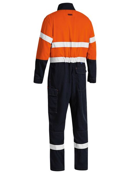 Bisley Tencate Tecasafe Plus 580 Taped Hi Vis 2 Tone Flame Retardant (FR) Non-Vented Mens Engineered Coverall - BC8186T