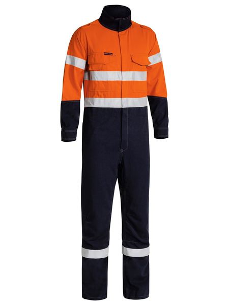 Bisley Tencate Tecasafe Plus 700 Taped Hi Vis Flame Retardant (FR) Vented Mens Engineered Coverall - BC8086T