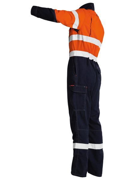 Bisley Tencate Tecasafe Plus 700 Taped Hi Vis Flame Retardant (FR) Vented Mens Engineered Coverall - BC8086T