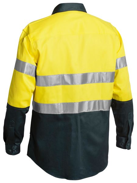 Bisley Taped Hi Vis 2 Tone Long Sleeve Mens Drill shirt - BT6456