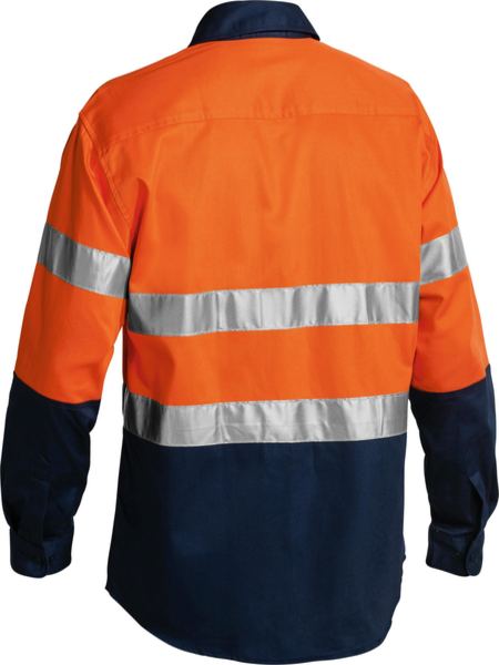 Bisley Taped Hi Vis 2 Tone Long Sleeve Mens Drill shirt - BT6456