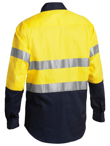 Bisley Taped Hi Vis 2 Tone Long Sleeve Mens Drill shirt - BT6456