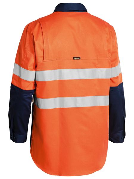 Bisley Taped Hi Vis Industrial Cool Vented 2 Tone Long Sleeve Mens Shirt - BS6448T