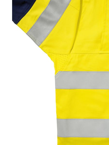 Bisley Taped Hi Vis Industrial Cool Vented 2 Tone Long Sleeve Mens Shirt - BS6448T