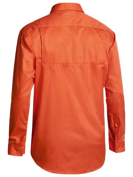 Bisley Hi Vis Cool Lightweight Long Sleeve Mens Drill shirt - BS6894