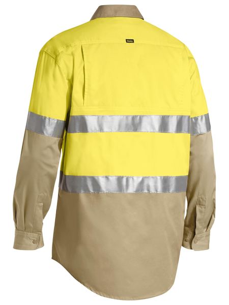 Bisley Taped Hi Vis Cool Lightweight 2 Tone Long Sleeve Mens Shirt - BS6696T