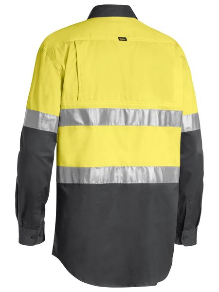 Bisley Taped Hi Vis Cool Lightweight 2 Tone Long Sleeve Mens Shirt - BS6696T