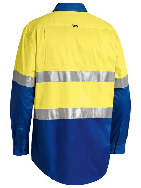 Bisley Taped Hi Vis Cool Lightweight 2 Tone Long Sleeve Mens Shirt - BS6696T