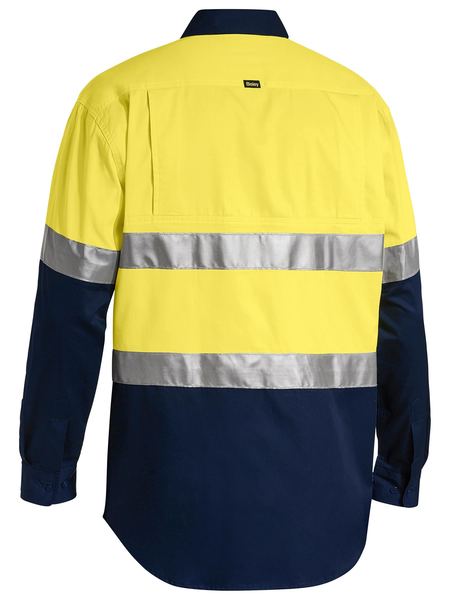 Bisley Taped Hi Vis Cool Lightweight 2 Tone Long Sleeve Mens Shirt - BS6696T