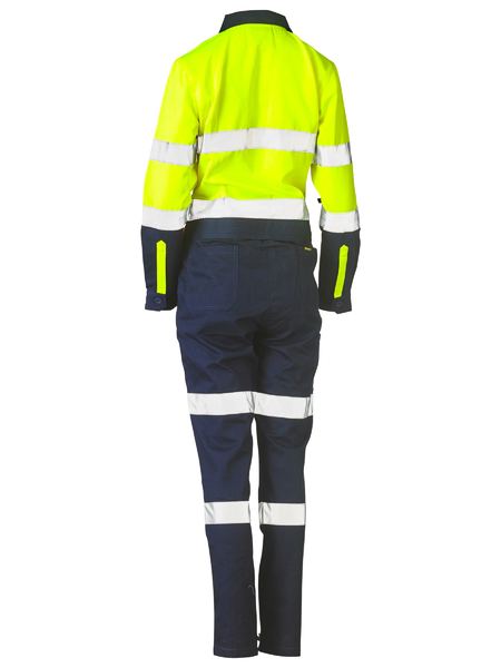 Bisley Womens Taped Hi Vis Cotton Drill Coveralls - BCL6066T