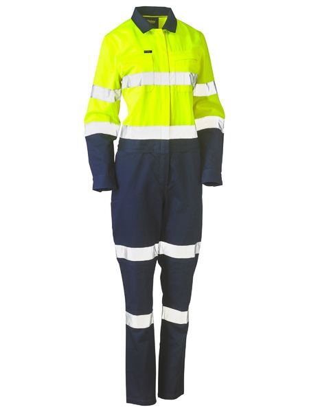 Bisley Womens Taped Hi Vis Cotton Drill Coveralls - BCL6066T