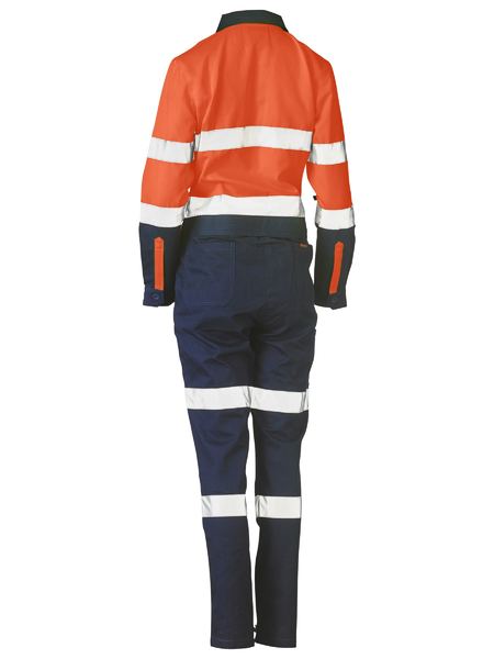 Bisley Womens Taped Hi Vis Cotton Drill Coveralls - BCL6066T