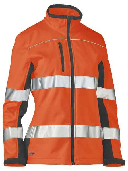 Bisley Womens Taped Hi Vis 2Tone Soft Shell Jacket - BJL6059T