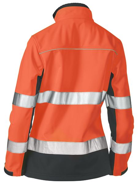 Bisley Womens Taped Hi Vis 2Tone Soft Shell Jacket - BJL6059T