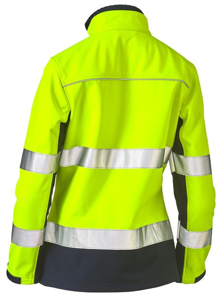 Bisley Womens Taped Hi Vis 2Tone Soft Shell Jacket - BJL6059T