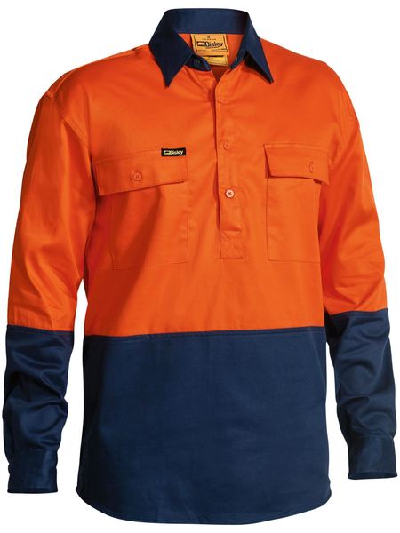 Bisley Hi Vis 2 Tone Long Sleeve Mens Drill shirt - BSC6267