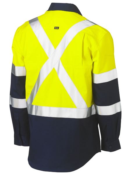 Bisley X Taped Biomotion 2 Tone Hi Vis Lightweight Long Sleeve Drill Shirt - BS6696XT