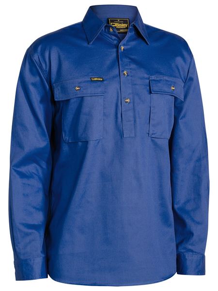 Bisley Closed Front Long Sleeve Cotton Drill Shirt - BSC6433