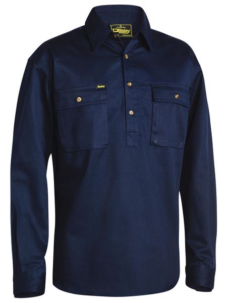 Bisley Closed Front Long Sleeve Cotton Drill Shirt - BSC6433