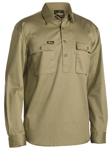 Bisley Closed Front Long Sleeve Cotton Drill Shirt - BSC6433