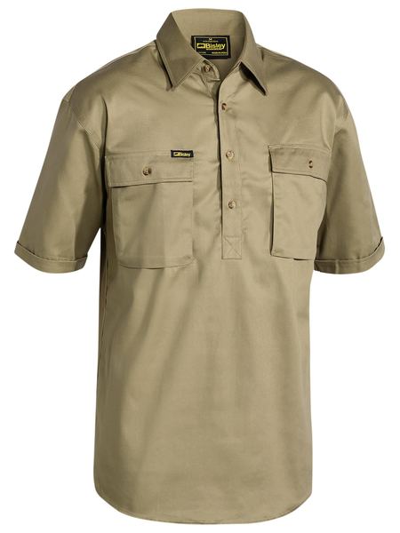 Bisley Closed Front Cotton Short Sleeve Drill Shirt  - BSC1433