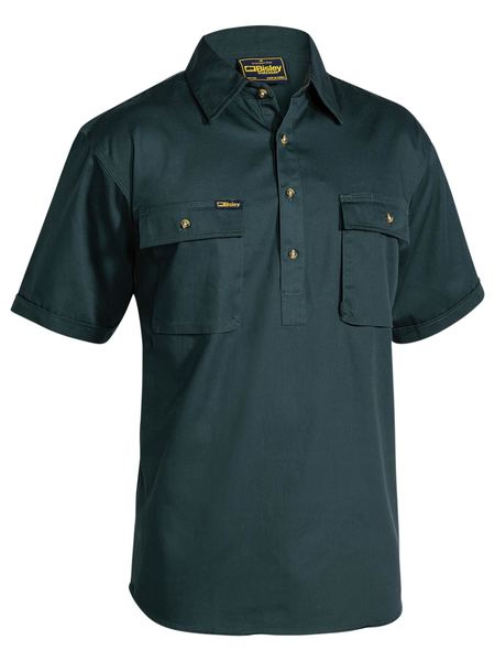 Bisley Closed Front Cotton Short Sleeve Drill Shirt  - BSC1433