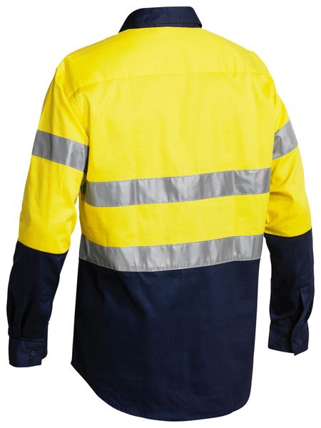 Bisley Taped Hi Vis 2 Tone Long Sleeve Mens Drill Shirt - BTC6456