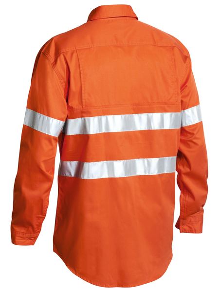 Bisley Taped Hi Vis Cool Lightweight Long Sleeve Mens Drill Shirt - BS6897