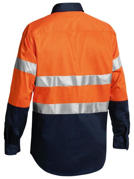 Bisley Taped Hi Vis 2 Tone Long Sleeve Mens Drill Shirt - BTC6456