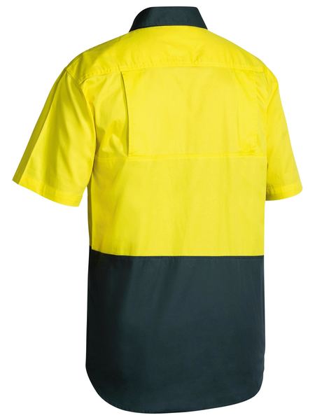 Bisley Hi Vis Cotton Drill Short Sleeve Shirt - BS1895