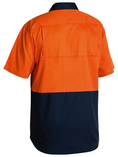 Bisley Hi Vis Cotton Drill Short Sleeve Shirt - BS1895