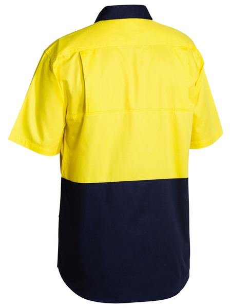 Bisley Hi Vis Cotton Drill Short Sleeve Shirt - BS1895