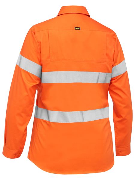 Bisley Womens Taped Hi Vis Cool Lightweight Drill Shirt - BL6897