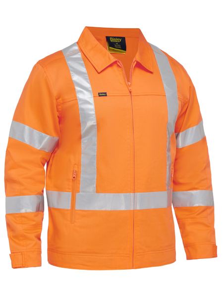 Bisley X Taped Hi Vis Drill Jacket With Liquid Repellent Finish - BJ6919XT