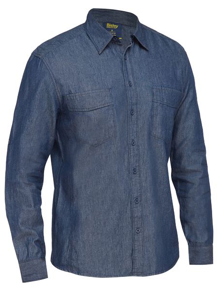 Bisley Mens Long Sleeve Denim Work Shirt - BS6602