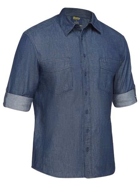 Bisley Mens Long Sleeve Denim Work Shirt - BS6602